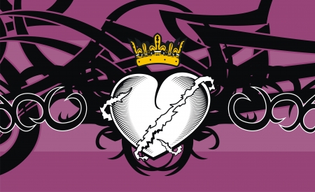heraldic heart wallpaperのイラスト素材