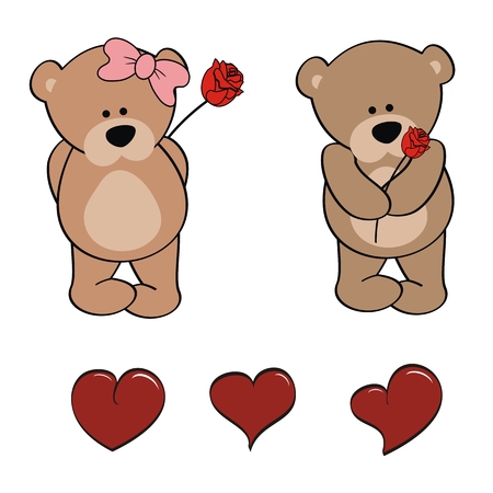teddy bear baby cute cartoon set in vector formatのイラスト素材