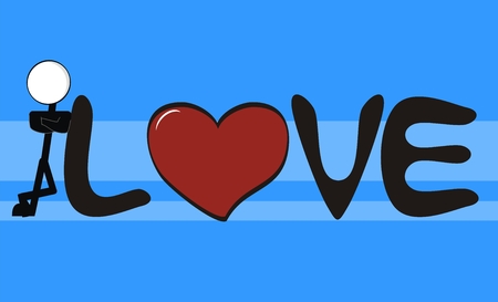 pictograms love stick man wallpaper in vector formatのイラスト素材