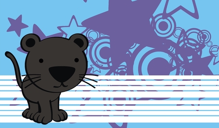 panther cute baby cartoon background in vector formatのイラスト素材