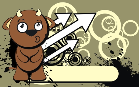 bull cute cartoon wallpaper in vector formatのイラスト素材