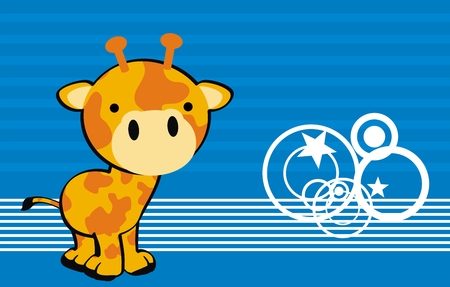 giraffe  cute cartoon baby vector background in vector format very easy to editのイラスト素材