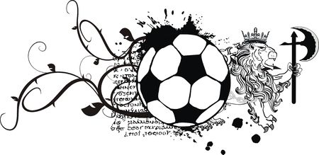 lion heraldic coat of arms lion tattoo soccer in vector formatのイラスト素材