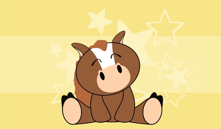 horse baby cute sit cartoon background in vector format very easy to editのイラスト素材