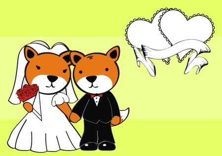 fox married cartoon backgroundのイラスト素材