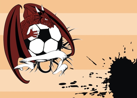 dragon crest coat of arms soccer background  のイラスト素材