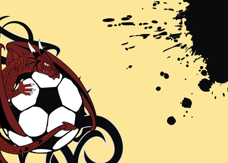 dragon crest coat of arms soccer background のイラスト素材