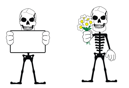 skull funny cartoon pictogram style のイラスト素材