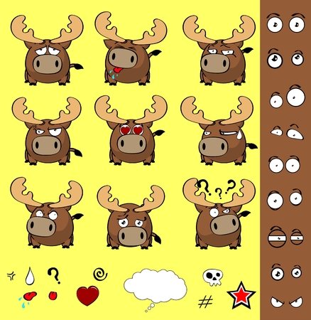 reindeer ball cute cartoon set in vector format very easy to editのイラスト素材