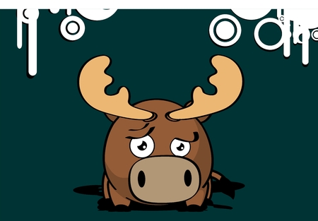 reindeer ball cute cartoon background in vector format very easy to editのイラスト素材