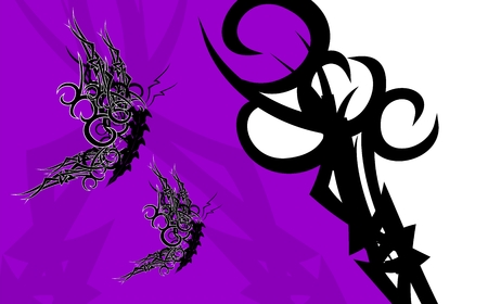 butterfly tattoo background card in vector format very easy to editのイラスト素材