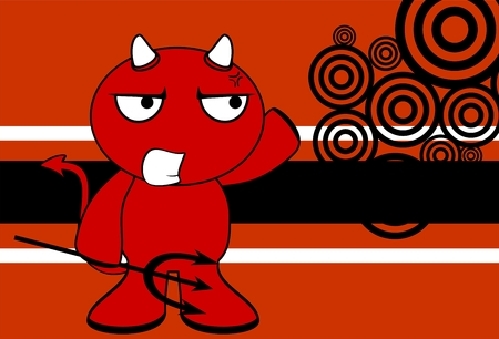 devil halloween cartoon background card in vector formatのイラスト素材