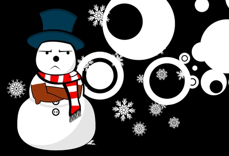 snow man cartoon xmas background card in vector format very easy to editのイラスト素材