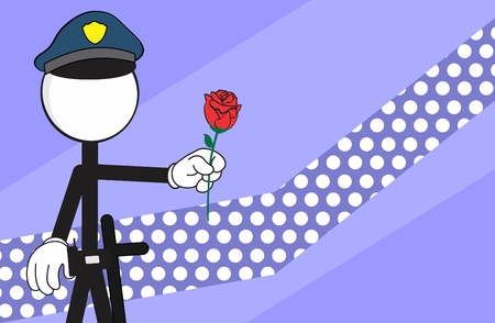 police man pictogram cartoon background in vector format very easy to editのイラスト素材