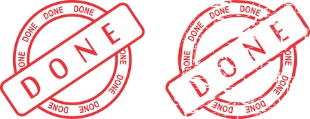 done stamp sticker in vector format very easy to editのイラスト素材