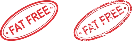 fat free stamp sticker in vector format very easy to editのイラスト素材
