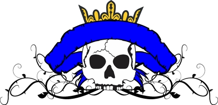 skull ribbon tattoo tshirt in vector format very easy to editのイラスト素材