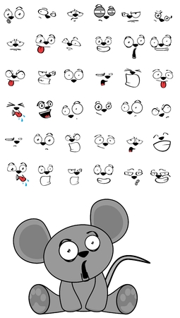 cute mouse expressions cartoon set in vector format very easy to editのイラスト素材