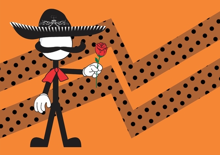 mexican mariachi cartoon background in vector formatのイラスト素材