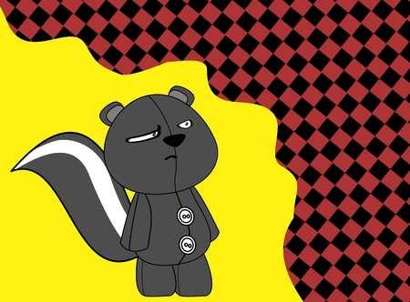 skunk baby plush cartoon background in vector formatのイラスト素材
