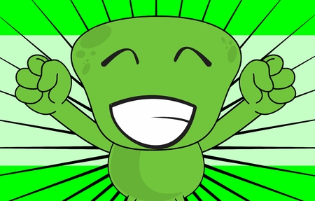 funny alien cartoon background in vector formatのイラスト素材