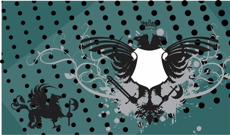 heraldic eagle coat of arms background in vector formatのイラスト素材