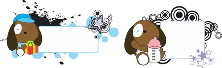 sweet baby dog ??cartoon in vector format in September very easy to editのイラスト素材