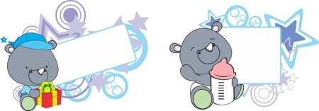sweet baby elephant cartoon in vector format in Septemberのイラスト素材