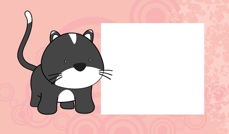 sweet baby cat cartoon background in vector format frameのイラスト素材
