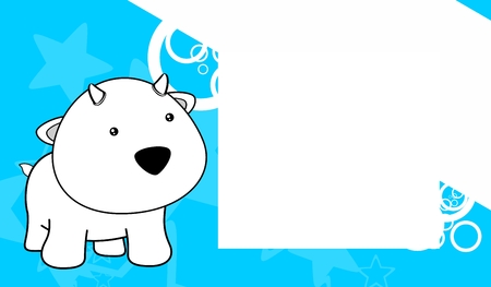 sweet baby goat cartoon background in vector format frameのイラスト素材