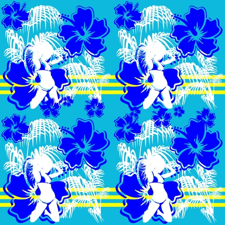 hawaiian summer pattern background in vector formatのイラスト素材