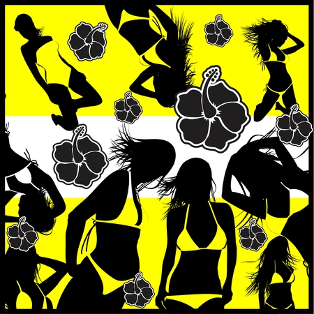 hawaiian summer pattern background in vector formatのイラスト素材