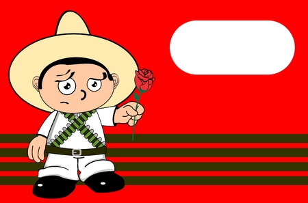 mexican funny kid cartoon background in vector format expressionのイラスト素材