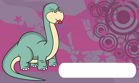 brontosaurus dinosaur expressions cartoon background in vector formatのイラスト素材
