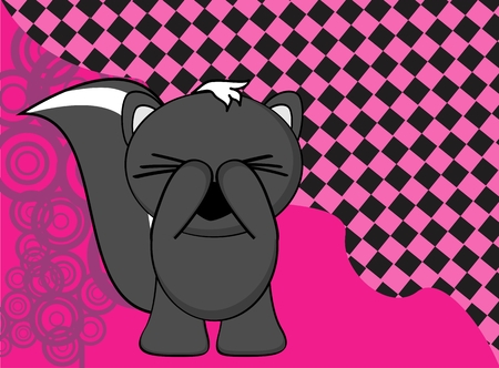 sweet skunk cartoon background in vector format expressionのイラスト素材