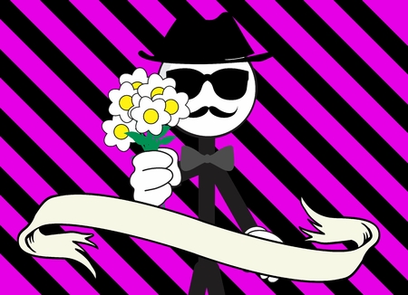 hipster cartoon background in vector format pictogramのイラスト素材