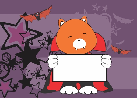 sweet fox dracula costume halloween background in vector formatのイラスト素材