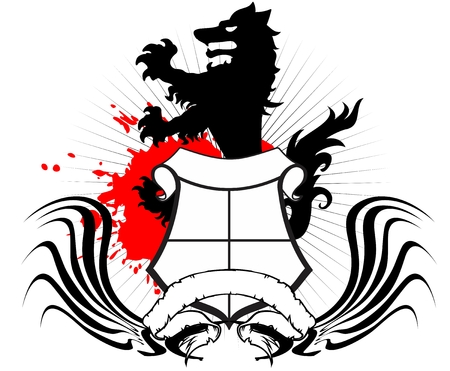 heraldic coat of arms crest wolf tattoo in vector formatのイラスト素材