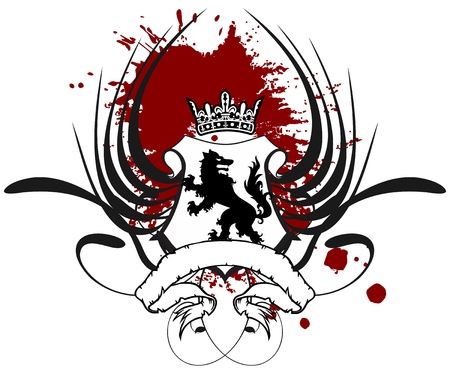 heraldic coat of arms crest wolf tattoo in vector formatのイラスト素材
