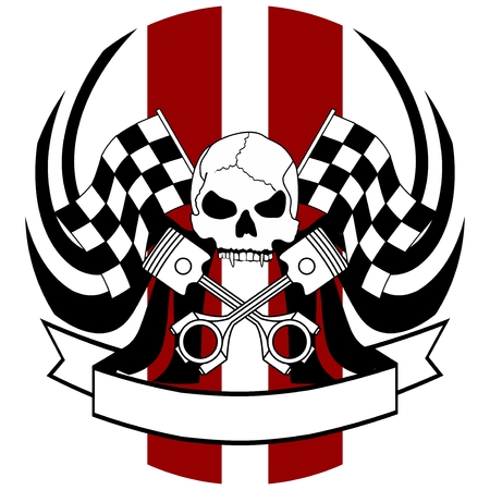 Chopper skull tattoo insignia in vector format very easy to editのイラスト素材