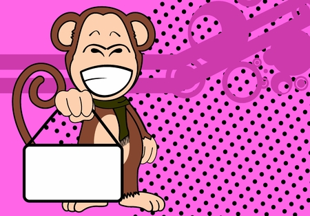 funny monkey expression cartoon in vector format very easy to editのイラスト素材
