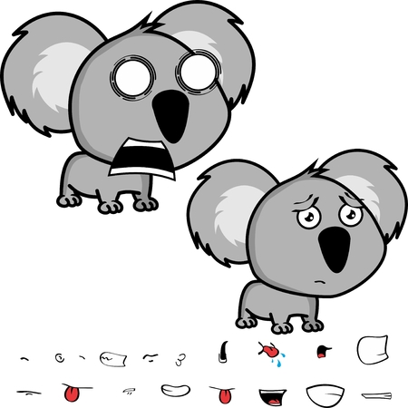 Cute little head baby koalaのイラスト素材