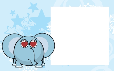 Cute baby ball elephant cartoon expression background in vector formatのイラスト素材