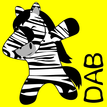dab dabbing pose zebra kid cartoon in vector format very easy to editのイラスト素材