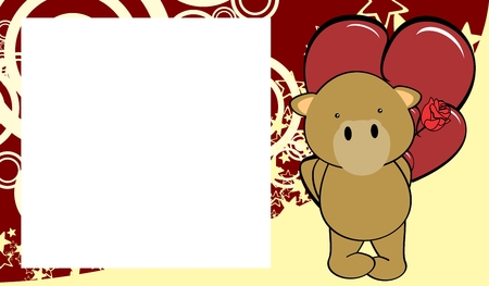 Cute baby camel love valentine picture frame background in vector format very easy to editのイラスト素材