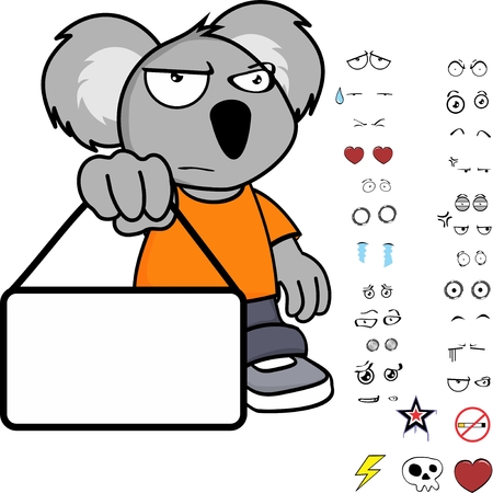 cute little kid koala expressions set in vector format very easy to editのイラスト素材