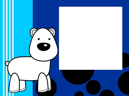 cute plush polar bear cartoon picture frame background in vector formatのイラスト素材