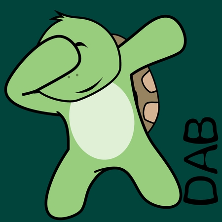 Dab dabbing pose turtleのイラスト素材