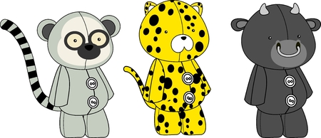 cute animals plush toy cartoons collection set in vector format very easy to editのイラスト素材