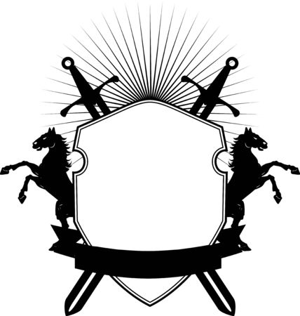 heraldic shield crest emblem coat of arms tattoo in vector formatのイラスト素材